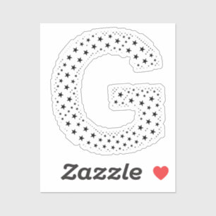 LETTTERS GEMAAKT VAN ZWARTE STERREN STICKER