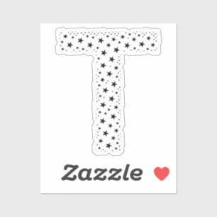 LETTTERS GEMAAKT VAN ZWARTE STERREN STICKER
