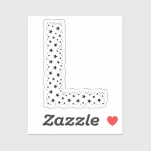LETTTERS GEMAAKT VAN ZWARTE STERREN STICKER