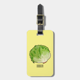 Lettuce cartoon illustratie bagagelabel