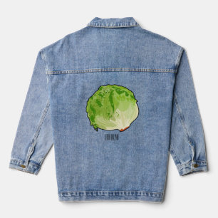 Lettuce cartoon illustratie denim jacket