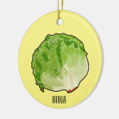 Lettuce cartoon illustratie keramisch ornament (Links)
