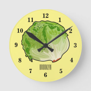 Lettuce cartoon illustratie ronde klok