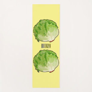 Lettuce cartoon illustratie yogamat