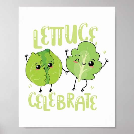 Lettuce Celebrate Herb Pun Poster (Voorkant)