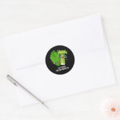 Lettuce Celerybrate Funny Veggie Pun Dark BG Ronde Sticker (Envelop)