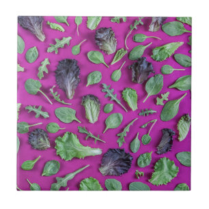 Lettuce Greens op Paars Tegeltje