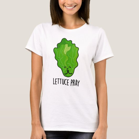 Lettuce Pray Funny Veggie Pun T-shirt (Voorkant)