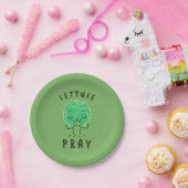Lettuce Pray Papieren Bordje (Feest)
