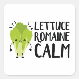 Lettuce Romaine Calm Vierkante Sticker