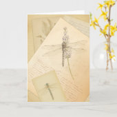 L'étude de la carte de voeux de libellules (Fleur jaune)