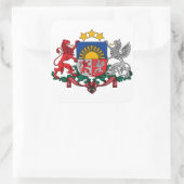 letvia embleem vierkante sticker (Tas)