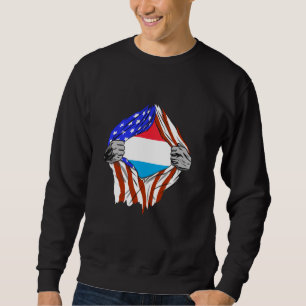 Letzebuerg USA America Luxembourg Vlag Borst Luxem Trui
