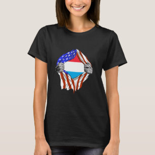 Letzebuerg USA Amerika Luxemburg Vlag Borst Luxemb T-shirt