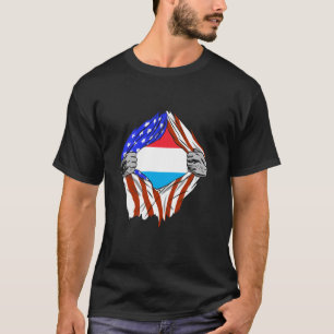 Letzebuerg VS Amerika Luxemburg Vlag Kist Luxem T-shirt