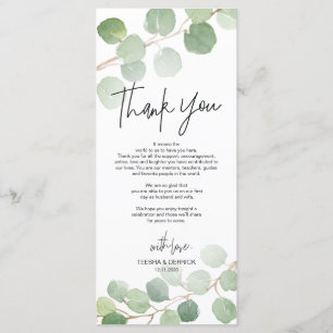 L'eucalyptus moderne Cadre Carte de remerciements