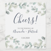 L'Eucalyptus salue le Étiquette de vin Mariage (Étiquettes simples)