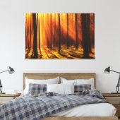 leuchtend Sonne schimmert durch den Wald Canvas Afdruk (Insitu (Slaapkamer))