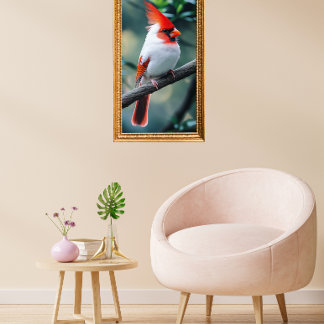 Leucistische kardinaal poster