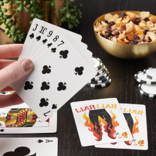 Leugenaar, leugenaar, broek staat in brand pokerkaarten
