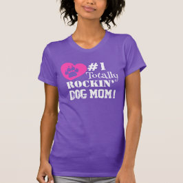 Leuk #1 Helemaal Rockin Dog Mom (paarse) T-shirt