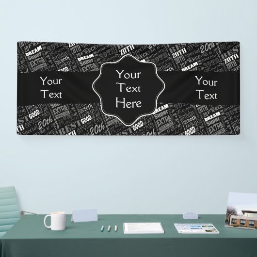 Leuk 20e verjaardagsfeestje gepersonaliseerd monog spandoek (Beurs)