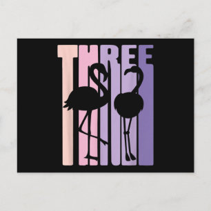 Leuk 3e verjaardagscadeau ik Flamingo ik 3 jaar ou Uitnodiging Briefkaart