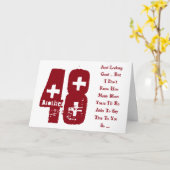 Leuk, 48e verjaardag, rood en wit tekst. kaart (Gele Bloem)