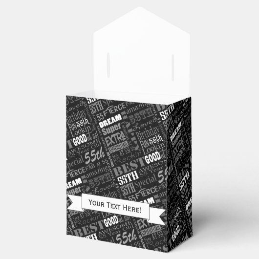 Leuk 55e verjaardagsfeestje gepersonaliseerd monog bedankdoosjes (Geopend)