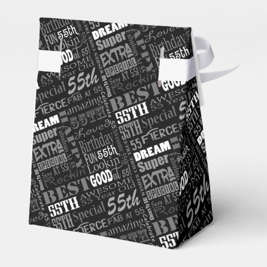 Leuk 55e verjaardagsfeestje gepersonaliseerd monog bedankdoosjes (Achterkant)