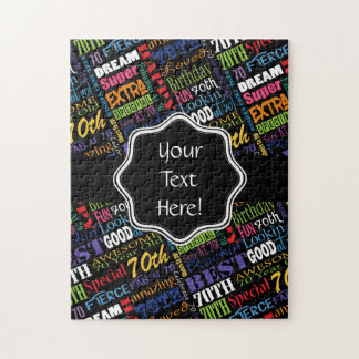 Leuk 70e verjaardagsfeestje gepersonaliseerd monog legpuzzel