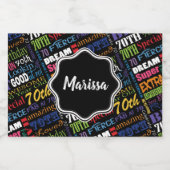 Leuk 70e verjaardagsfeestje gepersonaliseerd monog sparkling wijnetiket (Enkel label)