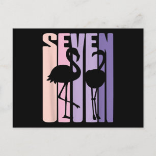 Leuk 7e verjaardagscadeau ik flamingo ik 7 jaar ou briefkaart
