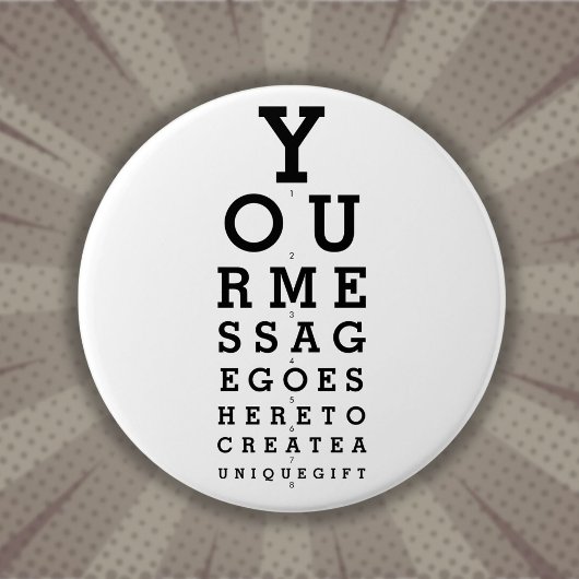 Leuk aangepast bericht Opticien Gezichtsscherpteka Ronde Button 7,6 Cm