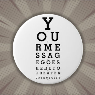 Leuk aangepast bericht Optometrist Gezichtsscherpt Ronde Button 7,6 Cm