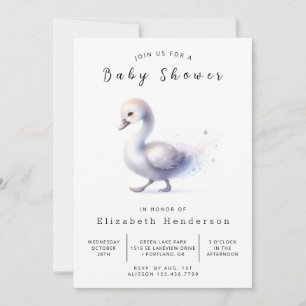Leuk aangepast zwaan Baby shower Kaart