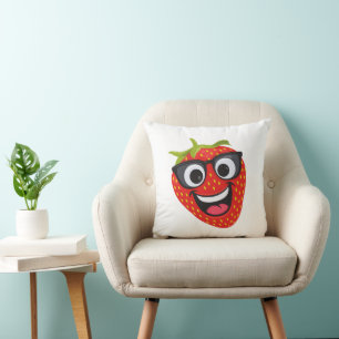 Leuk Aardbei Karakter – Leuke Kawaii Fruit Kunst Kussen