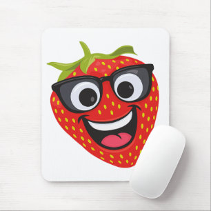 Leuk Aardbei Karakter – Leuke Kawaii Fruit Kunst Muismat