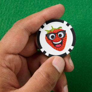 Leuk Aardbeien Karakter – Leuke Kawaii Fruit Kunst Poker Chips
