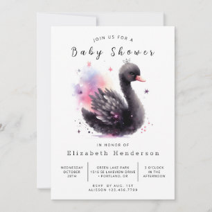 Leuk afdrukbaar zwaan Baby shower Kaart