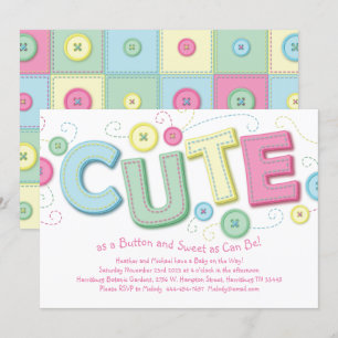 Leuk als een Button Baby shower Kaart