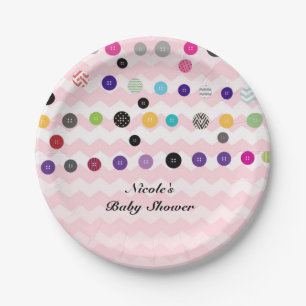 Leuk als een Button roze Baby shower feest Papieren Bordje