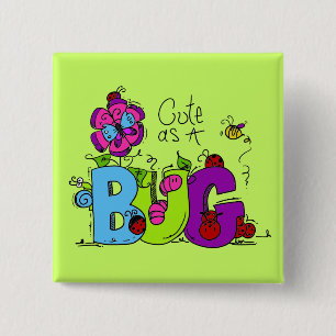 Leuk als Insect Vierkante Button 5,1 Cm