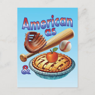 Leuk Amerikaans als Honkbal & Appeltaart Briefkaart