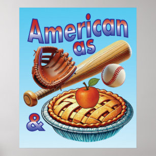 Leuk Amerikaans als Honkbal & Appeltaart Poster
