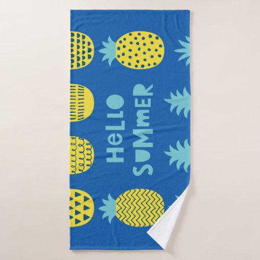 Leuk ananas  Kaart ontwerp Badhanddoek (Badhanddoek)