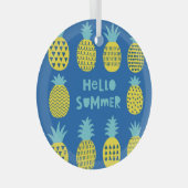 Leuk ananas Kaart ontwerp Glas Ornament (Voorkant Rechts)
