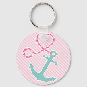 Leuk Anker met de Kabel van het Hart - Roze en Sleutelhanger