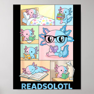 Leuk axolotl boek liefhebber grappig lezen poster