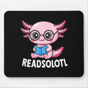 Leuk axolotl kawaii axolotl grappig lezen boek muismat